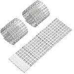 50xDiamante Diamond Ribbon Crystal Gold Rhinestone Mesh Wrap Wedding Party Decor - Image 5
