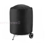 58x77cm Round BBQ Cover Heavy Waterproof Patio Barbecue Protector Garden Grill - Image 3