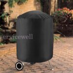 58x77cm Round BBQ Cover Heavy Waterproof Patio Barbecue Protector Garden Grill - Image 7