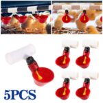 5Pcs Water Drinking Cups Chicken Automatic Poultry Drinkers Hen Bucket Waterer
