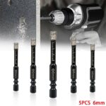 5X 6mm Diamond Drill Core Bit Dry Holesaw Cut For Marble Granite Tile Porcelain - Image 2