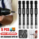 5X 6mm Diamond Drill Core Bit Dry Holesaw Cut For Marble Granite Tile Porcelain
