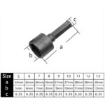 5-13MM 9-Piece Socket Magnetic Nut Driver Set Drill Bit Adapter 1/4in Hex Shank - Image 2