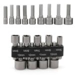 5-13MM 9-Piece Socket Magnetic Nut Driver Set Drill Bit Adapter 1/4in Hex Shank - Image 4