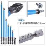 6/7 Pcs Magnetic Anti-Slip Drill Bit PH2 Cross Bits Set Screwdriver 25mm-150mm - Image 3