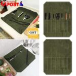 7 Slot Chef Knife Roll Bag Waxed Canvas Portable Knife Storage Case Carry Bag
