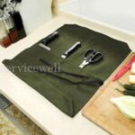 7 Slot Chef Knife Roll Bag Waxed Canvas Portable Knife Storage Case Carry Bag - Image 5