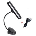 9 LED Flexible Clip-on Music Stand Reading Light Bed Table Desk Lamp Black - Image 4