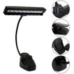 9 LED Flexible Clip-on Music Stand Reading Light Bed Table Desk Lamp Black - Image 6