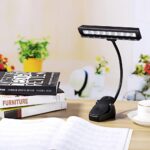 9 LED Flexible Clip-on Music Stand Reading Light Bed Table Desk Lamp Black - Image 2
