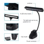 9 LED Flexible Clip-on Music Stand Reading Light Bed Table Desk Lamp Black - Image 5