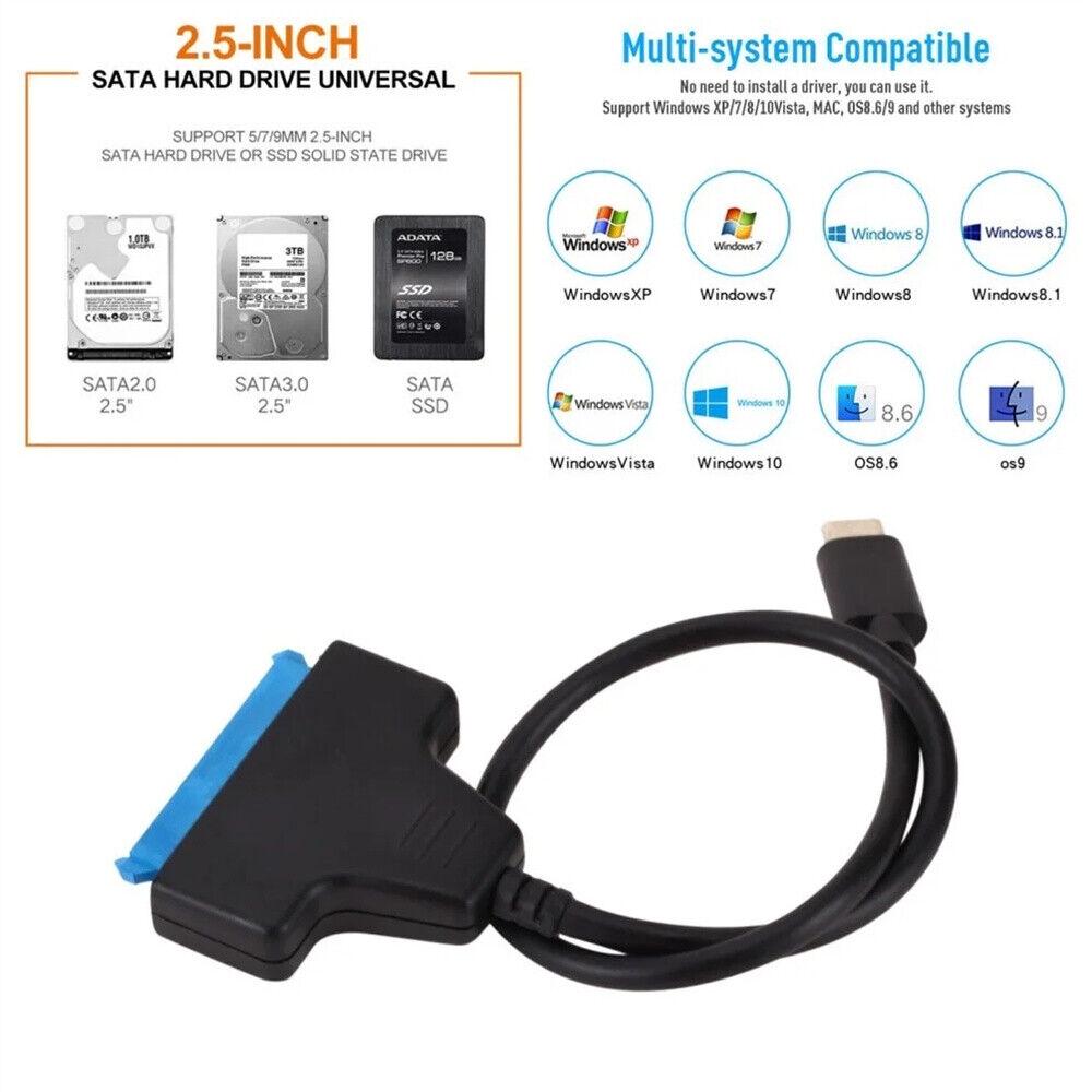 AU Type C USB C to SATA III Converter Adapter Cable for 2.5  Hard Drive HDD SSD - Image 4