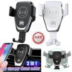 AU Wireless Fast Charging 10W Car Charger 2 in 1 Mount Holder For Mobile Phone