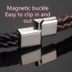 Alloy Magnetic Buckle Bracelet Bangle Cuff Vintage Wristband Rope For Men - Image 3