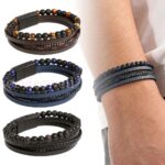 Brown Braided Rock Unisex Mens Fashion Leather Bracelet Bangle Wristband Style - Image 3