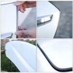 Carbon Fibre Car Door Anti Collision Strip Bumper Trim Edge Scratch Protector 5M - Image 2