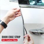 Carbon Fibre Car Door Anti Collision Strip Bumper Trim Edge Scratch Protector 5M - Image 4