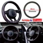 Cars Steering Wheel Cover 38cm Premium Black Leather Decorations Accessory