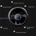 Cars Steering Wheel Cover 38cm Premium Black Leather Decorations Accessory - Image 6