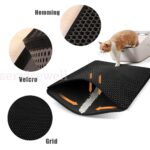 Cat Home Large Kitty Litter Box Double Layer Trapping Sifting Mats Waterproof - Image 2