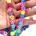 DIY 50x Flower Floral Clay Beads Mixed Colour Polymer Handmade Jewellery Making - Image 2