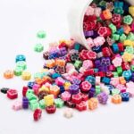 DIY 50x Flower Floral Clay Beads Mixed Colour Polymer Handmade Jewellery Making