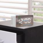 Digital Led Mirror Desk Alarm Clock Table Temperature Time Snooze USB Battery - Image 5