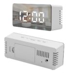 Digital Led Mirror Desk Alarm Clock Table Temperature Time Snooze USB Battery - Image 4
