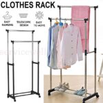Double Clothes Stainless Rack Hanger Garment Cloth Holder Coat Adjustable NEW - Image 2