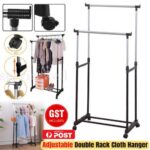 Double Clothes Stainless Rack Hanger Garment Cloth Holder Coat Adjustable NEW