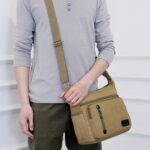 Fashion Men's Canvas One Shoulder Messenger Bag Messenger Bag Travel Men's Bag - Image 5