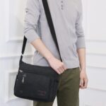 Fashion Men's Canvas One Shoulder Messenger Bag Messenger Bag Travel Men's Bag - Image 6