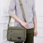 Fashion Men's Canvas One Shoulder Messenger Bag Messenger Bag Travel Men's Bag - Image 7