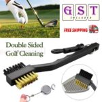 Golf Tool Reel Cleaning Brush Ball Groove Cleaner With Retractable Keyring Club