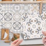 NEW 24PCS Moroccan Style Tile Wall Stickers Kitchen BathroomSelf-Adhesive Mosaic - Image 2