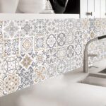 NEW 24PCS Moroccan Style Tile Wall Stickers Kitchen BathroomSelf-Adhesive Mosaic - Image 4