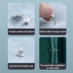 Pair Magnetic Curtain Clip Nail Free Button Buckle Clip Window Screen Decor AU - Image 2