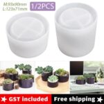 Silicone Mold Flower Succulent Pot Resin Epoxy Making Cup Candle Holder Mould