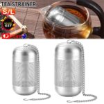 Stainless Steel Ball Loose Tea Leaf Infuser Spice Strainer Diffuser Hanging Hook