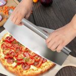 Stainless Steel Pizza Cutter Slicer Chopper Tool Mezza Luna Chef Tool AU - Image 4
