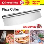 Stainless Steel Pizza Cutter Slicer Chopper Tool Mezza Luna Chef Tool AU