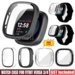 Tempered Glass Screen Protector Hard PC Case Cover For Fitbit Versa 4 3 Sense 2