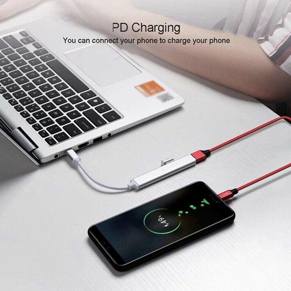 USB C HUB 3.0 Type C 4-Port Multi-Splitter OTG Adapter For Laptop Mac PC Android - Image 7