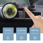 USB Powered Car Fan Dual Head 3-Speed Dashboard Rotation Cooling Fan Air Cooler - Image 4