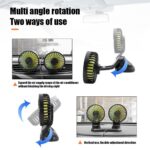 USB Powered Car Fan Dual Head 3-Speed Dashboard Rotation Cooling Fan Air Cooler - Image 5