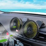 USB Powered Car Fan Dual Head 3-Speed Dashboard Rotation Cooling Fan Air Cooler - Image 7