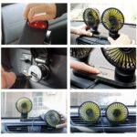 USB Powered Car Fan Dual Head 3-Speed Dashboard Rotation Cooling Fan Air Cooler - Image 6