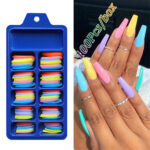 100Pcs Long Ballerina Fake Nails Candy Colors Natural Coffin Press on False Nail - Image 7