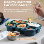 5 Grid Lunch Box Bento Food Picnic Container Microwave Divided Plate Lunch Box - Image 3