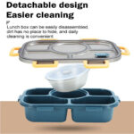 5 Grid Lunch Box Bento Food Picnic Container Microwave Divided Plate Lunch Box - Image 4